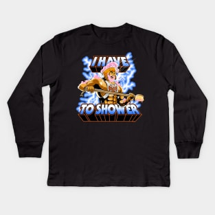 By the Shower of Grayskull Kids Long Sleeve T-Shirt